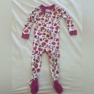 Burt's Bees Baby Pink and White Footies Pajamas